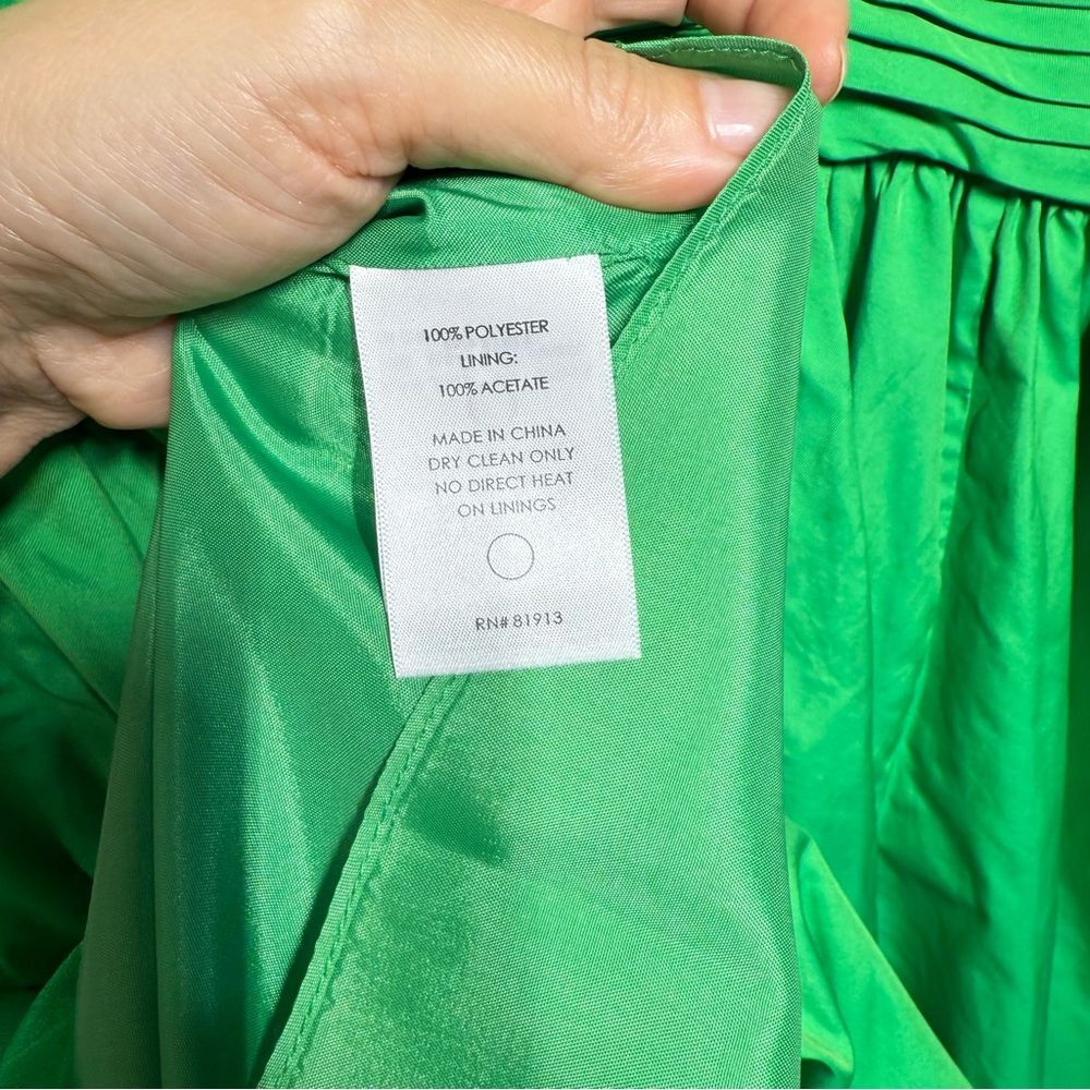 Anthropologie Tracy Reese Midi Dress Parted Emerald Dress with Pockets 8 - Picture 13 of 15